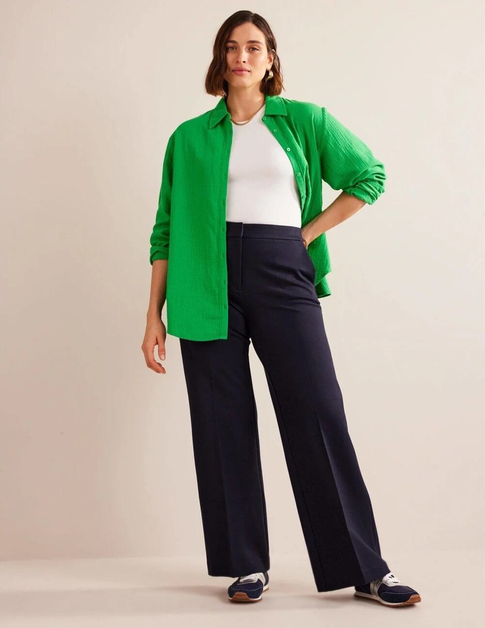Boden Westbourne Ponte Pants Sz 20-22 Navy Full Length Office Minimal Travel NWT